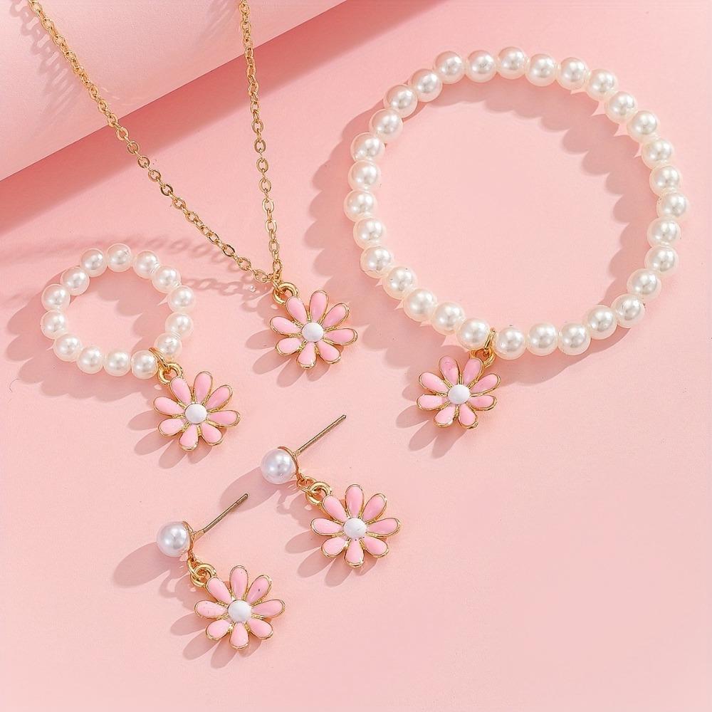 Жемчужные ожерелья Браслеты с дизайном «Бабочка» Модные комплекты ювелирных изделий для детей