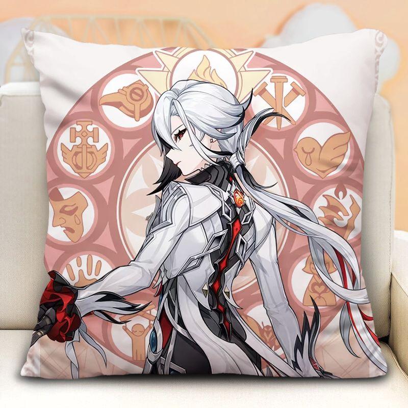 Наволочка с изображением слуги Арлекино из Genshin Impact, периферийные устройства в стиле аниме, наволочка на диванную подушку, наволочка на подголовник автомобиля
