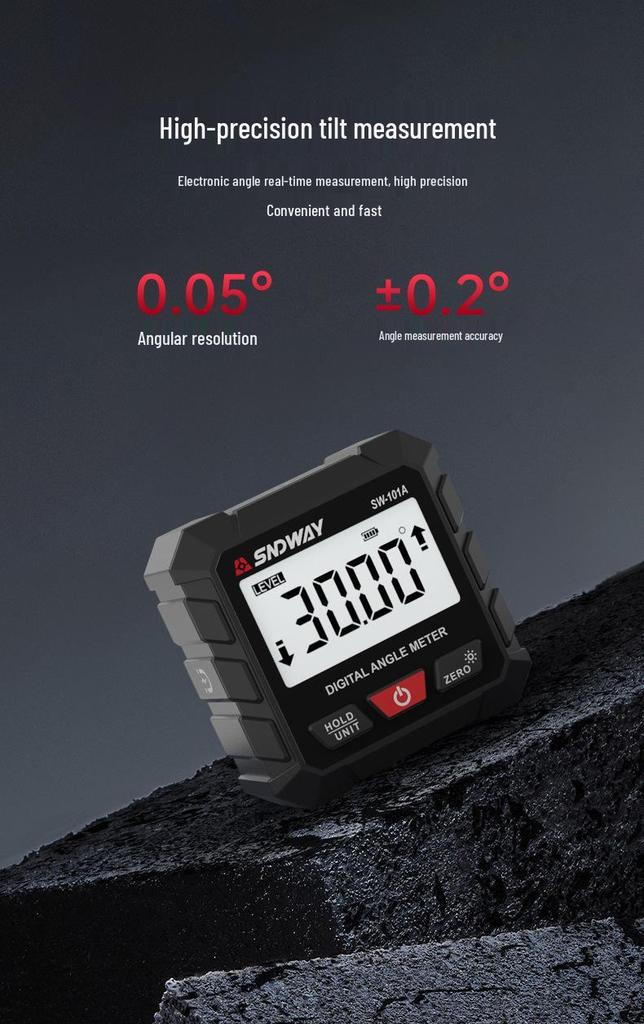 Цифровая угловая линейка и уклономер SNDWAY SW101A