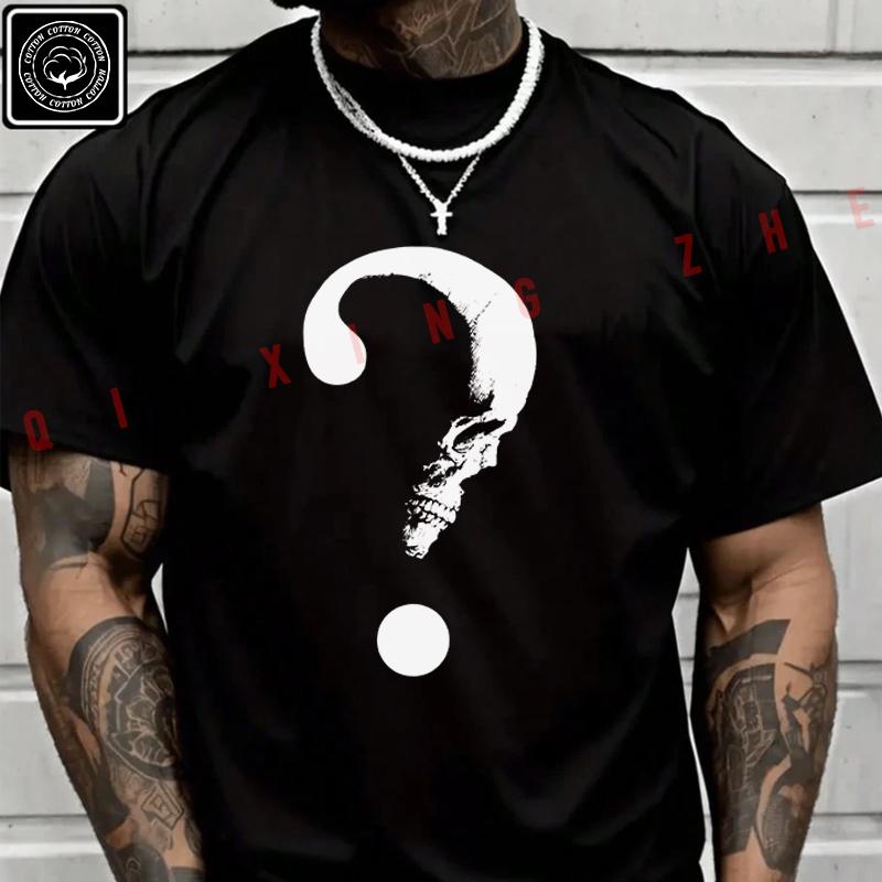 2026 Men Motorcycle T Shirt Greetings To Skeleton Creative Pattern Design T-Shirt Men‘s Summer Short Sleeve Tops Tee
