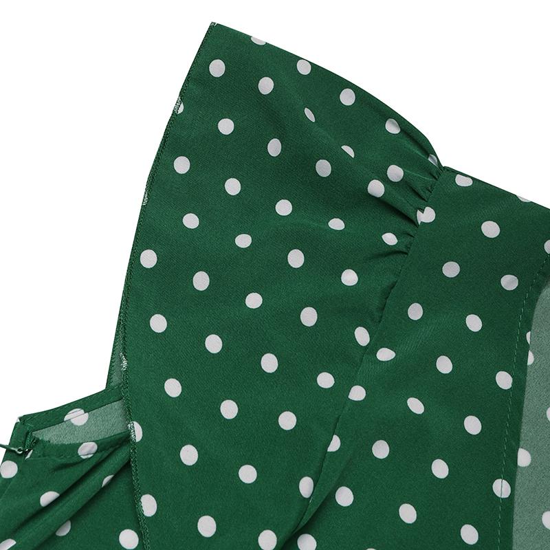 ZANZEA Женское повседневное платье с v-образным вырезом и коротким рукавом в горошек