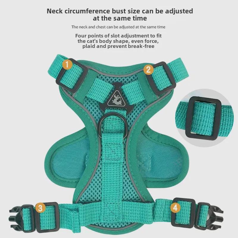 Светоотражающая дышащая шлейка для кошек и собак