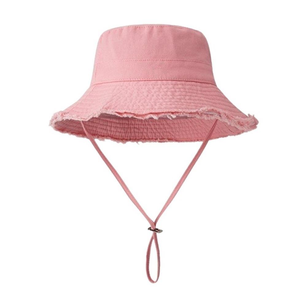 Fashion Hyun-Ah Style Bucket Hat Sun Resistant Fringed Summer Sunshade Hat Adjustable Large-Brimmed Hiking Hat Four Seasons