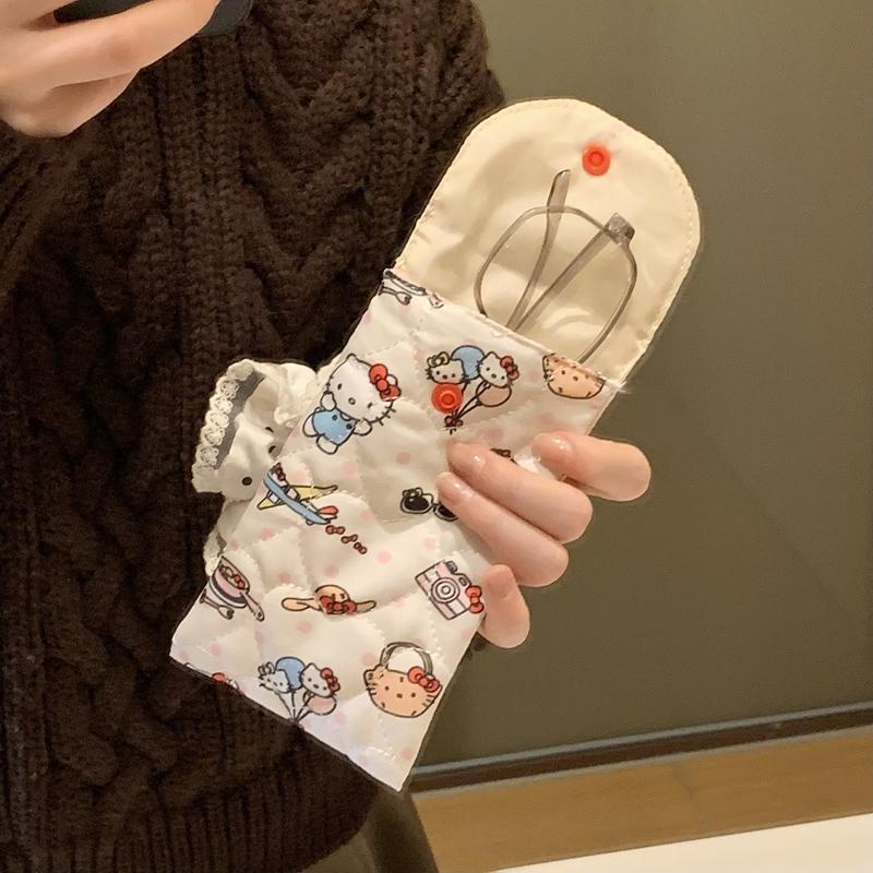Cute Miffy Rabbit Glasses Storage Bag Cotton Sunglasses Pouch Outdoor Cute Kitty Rabbit Sunglasses Protective Cover Gifts