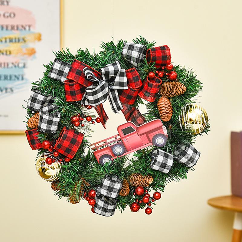 Port Love Christmas Rattan Vine Door Wreath Decoration Prop