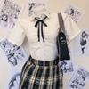 Women's White Waist-Hugging Tie-Up Shirt - Pure Desire & School Uniform Style