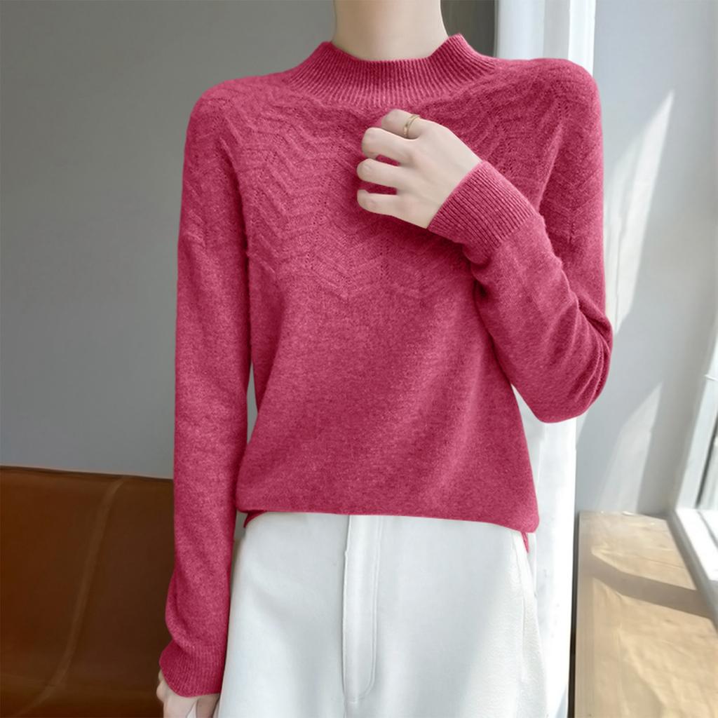 Women's Warm Half Turtleneck Pullover Long Sleeve Sweater