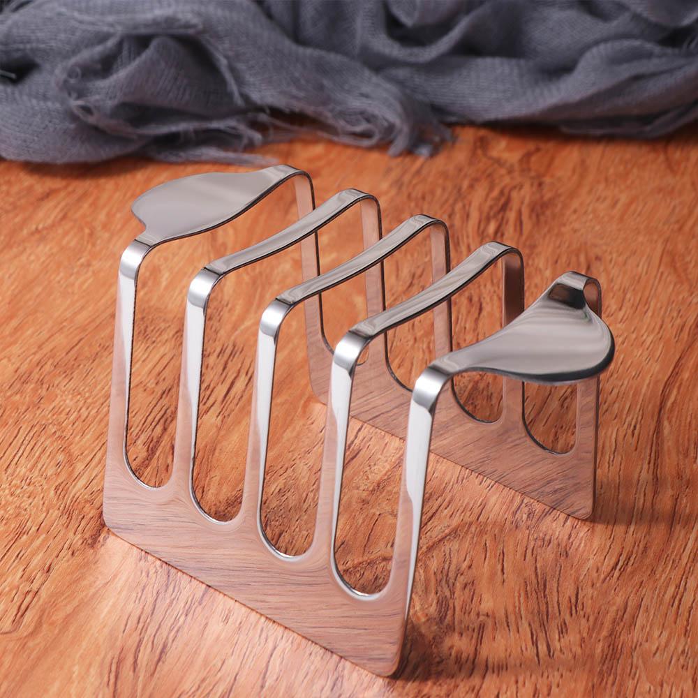 4 Slices Toast Holder Rust-proof Bread Stand Stainless Steel Toast Rack Restaurant
