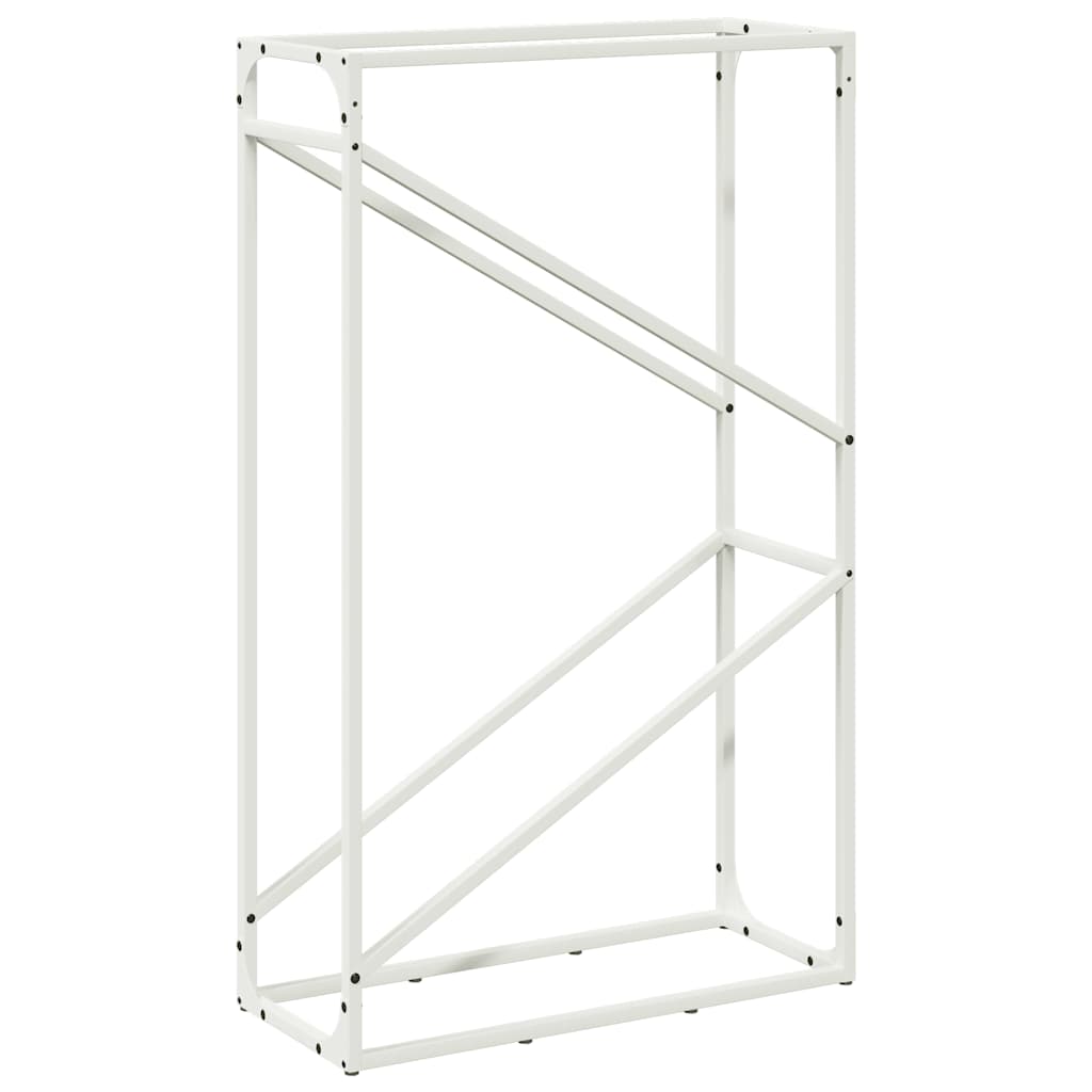 Firewood Rack White 60 x 25 x 100 cm Cold Rolled Steel