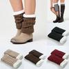 Women Winter Warm Knit Leg Warmers Crochet Leggings Slouch Boot Socks Velvet