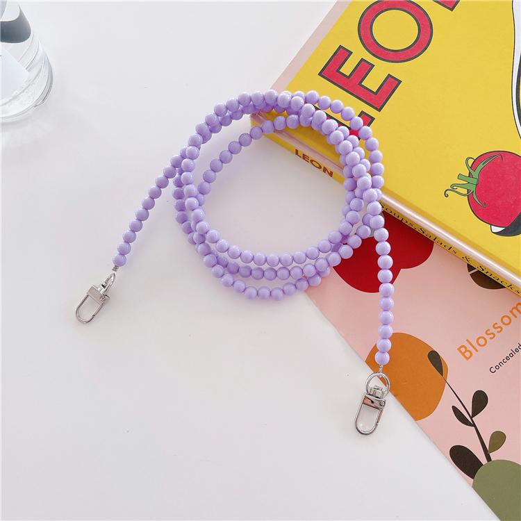 High Quality Fashion Custom Acrylic Beads Plastic Pearl Phone Case Strap, Girl Handmade Beaded Mobile Phone Lanyard Straps Chain