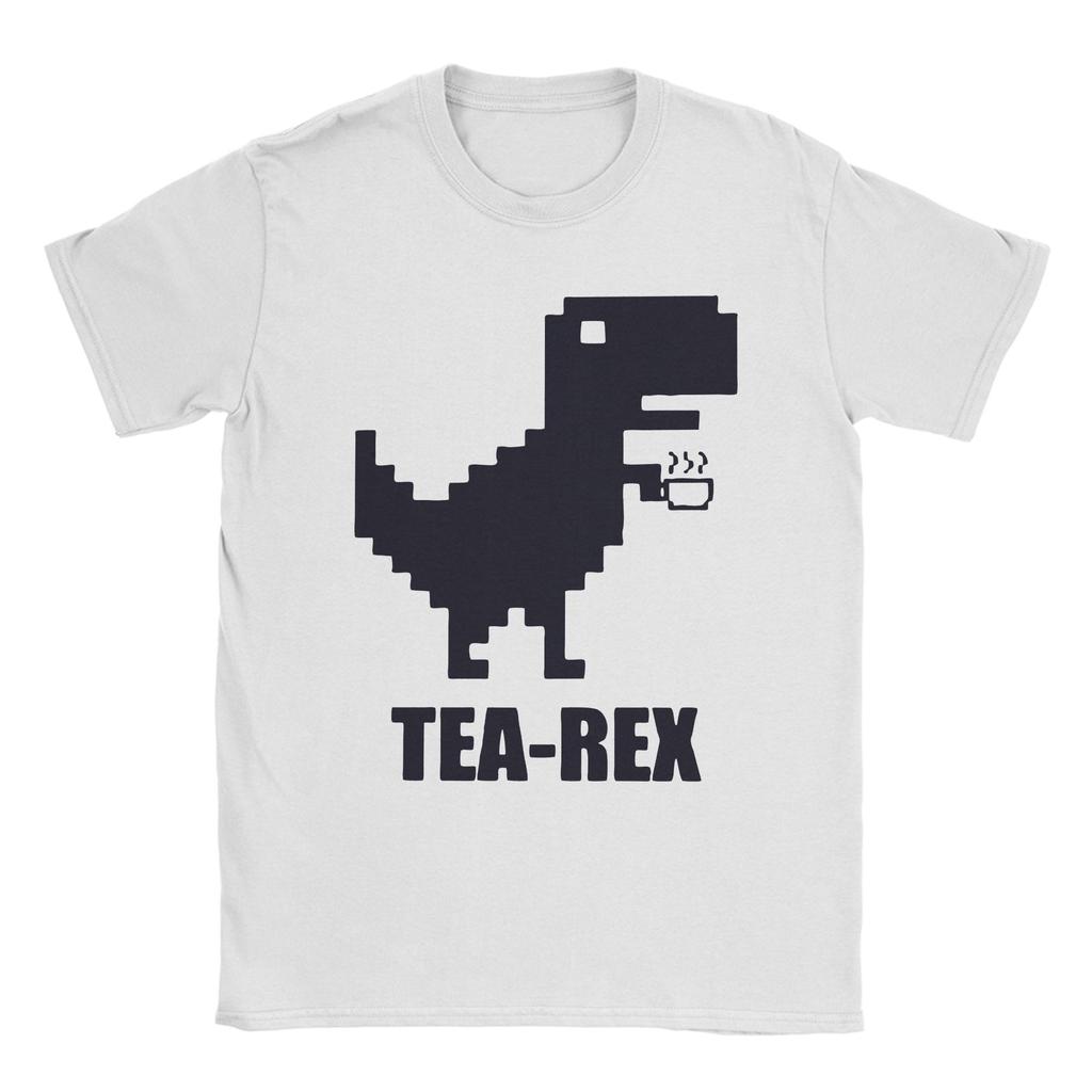 Men's T-Shirt Tea-Rex T-Rex Dinosaur Teacup Funny 100% Cotton Tee Shirt Short Sleeve Cartoon Cute T Shirts Merchandise Gift Idea