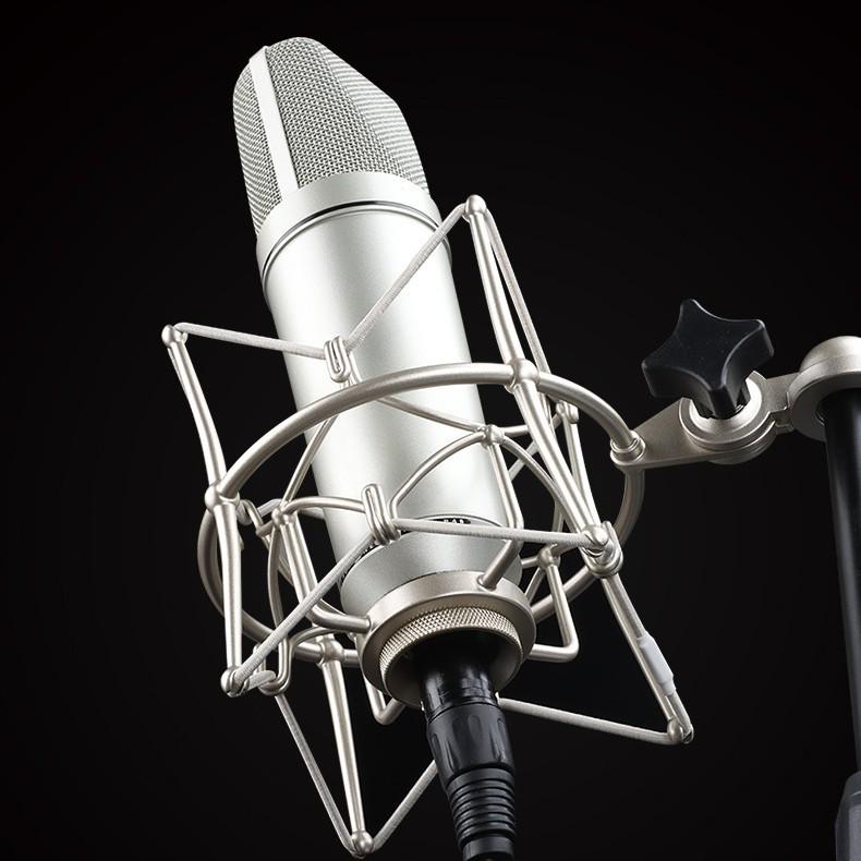 U87 Microphone Shock Mount: Large Diaphragm, Anti-Fall, Non-Slip Clip for Live Broadcasts
