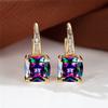 Серьги-кольца Mystic Rainbow Princess с огранкой камня для женщин, винтажные серьги золотого цвета для вечеринки и свадьбы