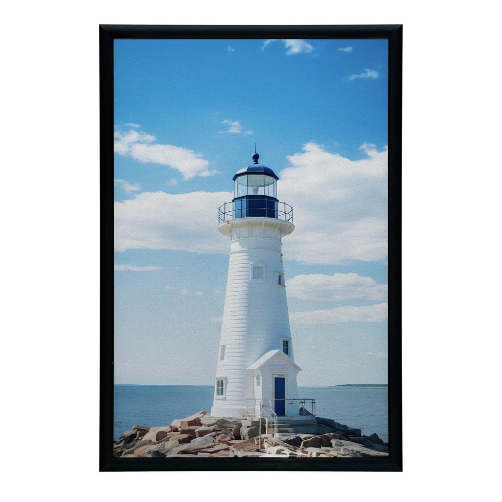 Seaside Lighthouse Seaside Lighthouse, 70X100 Cm, Black Aluminum Frame, 230 Gsm Matte Paper
