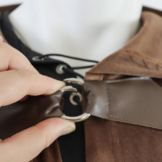 Бархатный плащ с капюшоном, украшенный металлическим кольцом, в стиле ретро, на Хэллоуин, для косплея, шаль, загадочный праздничный аксессуар для костюма