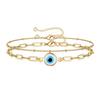 Классические турецкие синие браслеты-цепочки с глазом Фатимы для женщин и мужчин, простой браслет из нержавеющей стали и смолы с глазом демона, счастливые украшения