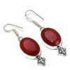 Красный сердолик драгоценный камень 925 стерлинговое серебро подарок ювелирное изделие серьга 1,89"