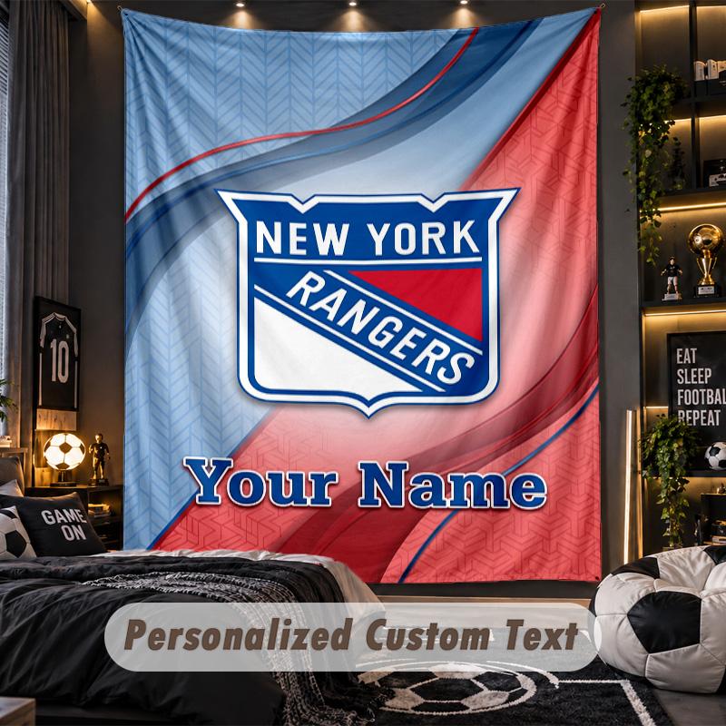 TapestryNew York Rangers Custom Name Text Personalized Wall Hanging Tapestry Home Wall Decor