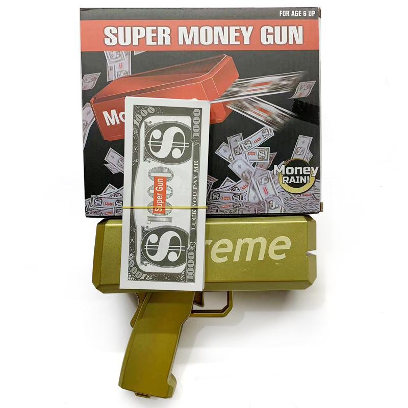 Уникальная игрушка-денежный пистолет для вечеринок и свадеб - стреляет купюрами долларов США