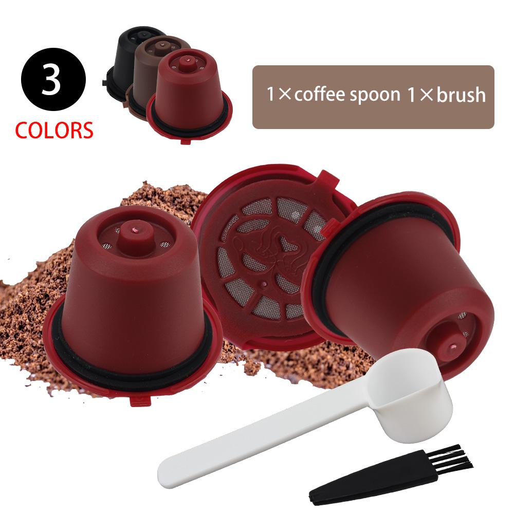 Кофейные капсулы, чашка с ложкой-щеткой для кофе-фильтра Nespresso, кофейная посуда многоразового использования