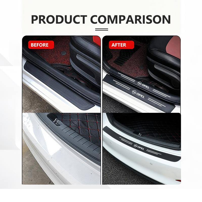 BBGG1 Car Door Threshold Strip Door Sill Protector Carbon Fiber Sticker For Opel Corsa Mokka Astra Cascada Adam Insignia Meriva Vectra