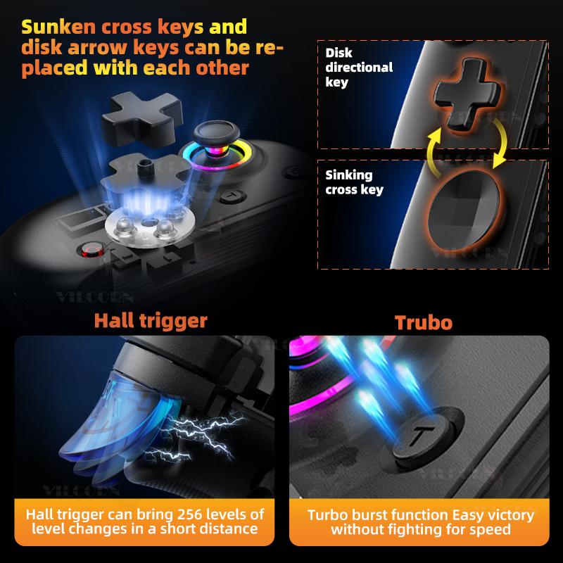 Лидер продаж D8Pro RGB игровой контроллер для планшета FPS мобильный геймпад для переключателя Android ios PS3 PS4 PC Hall Trigger джойстик