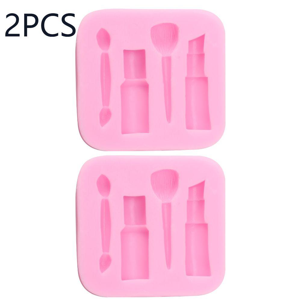 2PCS Lipstick Shape Baking Chocolate Mold Silicone DIY Cake Decorating Mold Candy Making