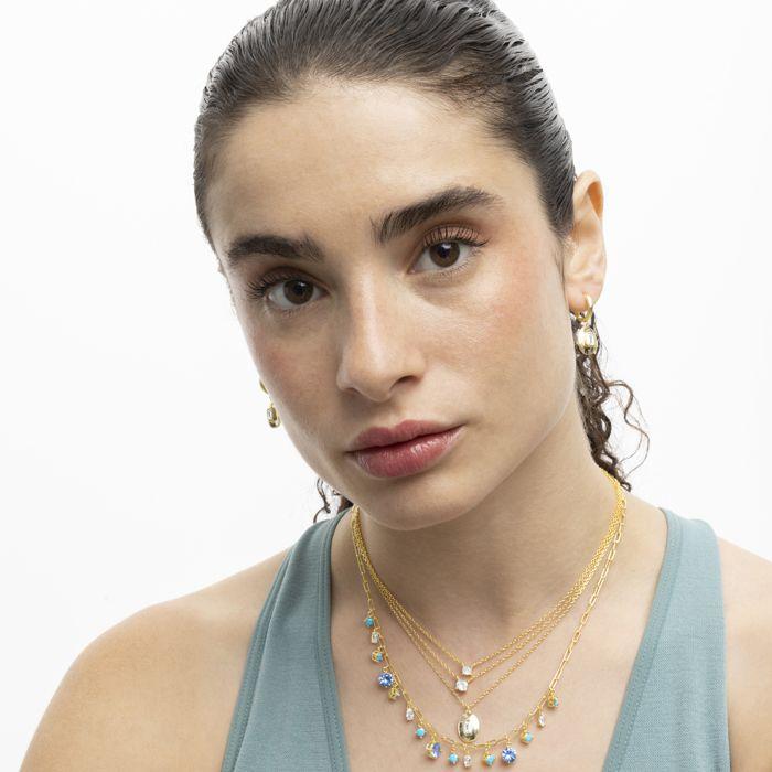 Boucles d'oreilles Luxenter en argent 925 et zirconium brillant finies en or jaune 18k - Meke