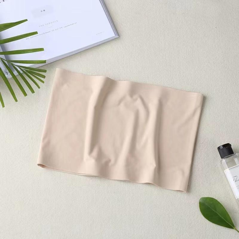 Цельный сексуальный топ без бретелек, женский бюстгальтер без бретелек с эффектом пуш-ап, нижнее белье из ледяного шелка, тонкий бесшовный топ с надписью, черный, белый цвет, топ без косточек