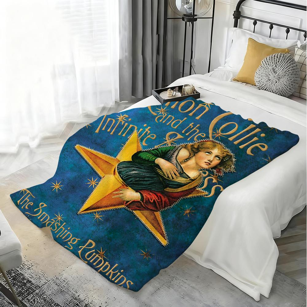 Band The Smashing Pumpkins Throw Kid-Friendly Flannel Throw Blanket Soft Warm Anti-Static Washable All Season
