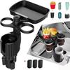 Car Cup Holder Expander Tray with Detachable Car Cup Holder Tray, Car Food Trays for Eating &Cup Holder Tray Table for Car
