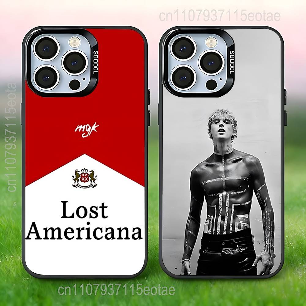 Чехол для телефона Singer MGK LOST A-AMERICANA для iPhone 17,16,15,14,13,12,11,Pro,Max,Plus,E,Air,Mini Черный ТПУ IMD Чехол