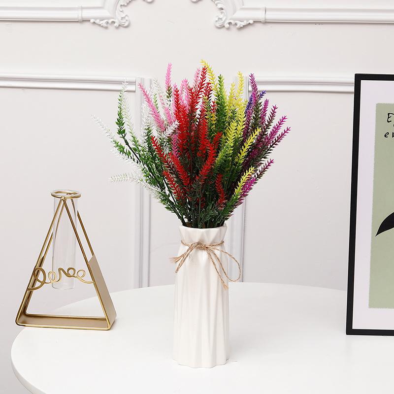 Пластиковый искусственный цветок лаванда поддельный цветочный горшок украшение имитация водного растения свадебное украшение реквизит