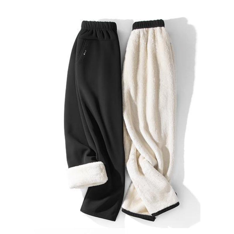 Зимние утепленные черные брюки, свободные, утолщенные, свободные, теплые, из овечьей шерсти, хлопковые брюки для мам, брюки для женщин среднего и пожилого возраста, размер плюс 7XL