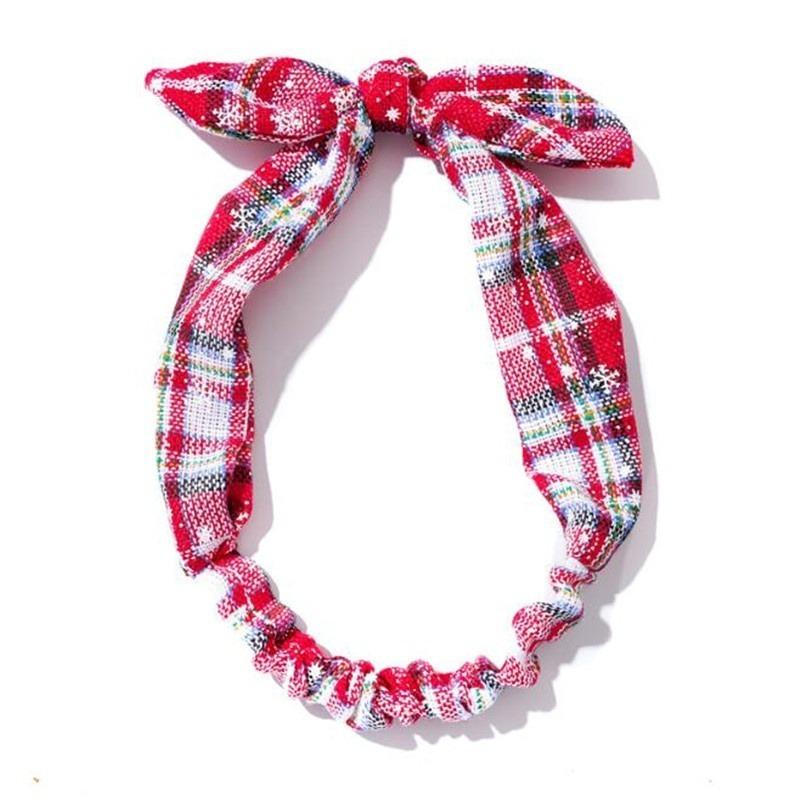 1 шт. Рождественские красные клетчатые эластичные резинки для волос со снежинками для женщин и девочек, повязка на голову, веревка для волос