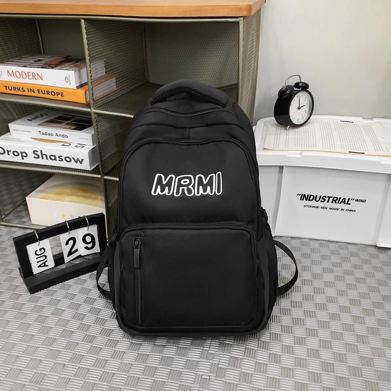 Школьный рюкзак для школьников средней школы, студенческий стиль, мужской рюкзак с буквенным принтом, женский рюкзак большой емкости