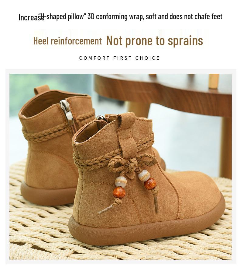 Кожаные ботинки на флисовой подкладке для девочек - Теплые, модные ботинки Martin Зима 2025