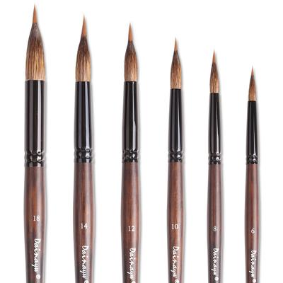 Кисти для акварели с удлиненным острым кончиком, кисть-моп, кисть-лайнер 2-в-1, кисть для рисования из смеси беличьего волоса и нейлона для детализации и живописи