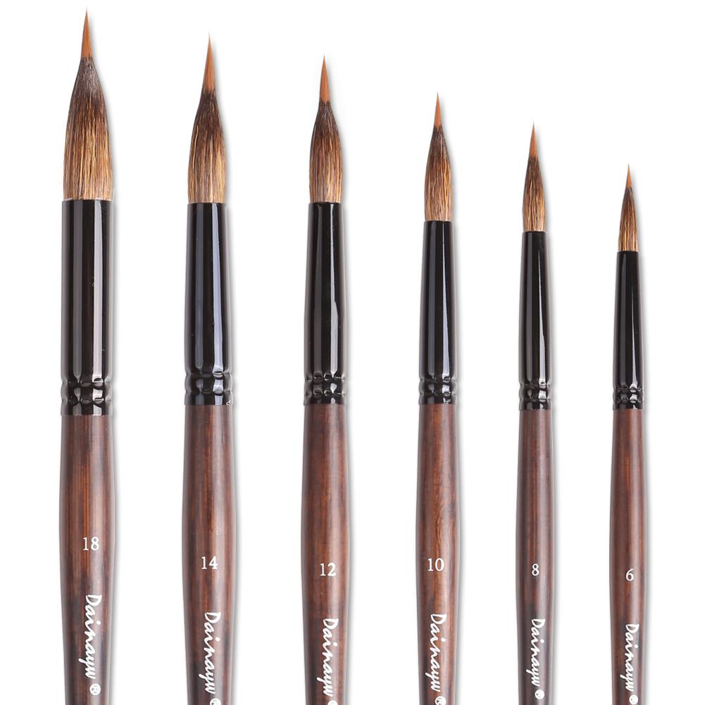 Кисти для акварели с удлиненным острым кончиком, кисть-моп, кисть-лайнер 2-в-1, кисть для рисования из смеси беличьего волоса и нейлона для детализации и живописи