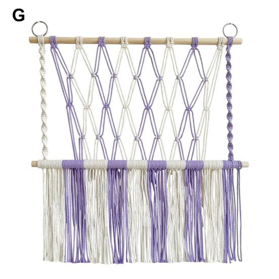 Стеллаж для хранения мягких игрушек, настенная сетка, дизайн с кисточками, яркий цвет, легко повесить, органайзер для хранения игрушек, кукол, декор детской комнаты