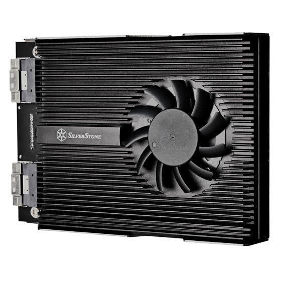 SilverStone SDP13 SST-SDP13B Адаптер-кронштейн для 4 SSD NVMe M.2 в отсек 3,5 дюйма с двойными разъемами SlimSAS 8i