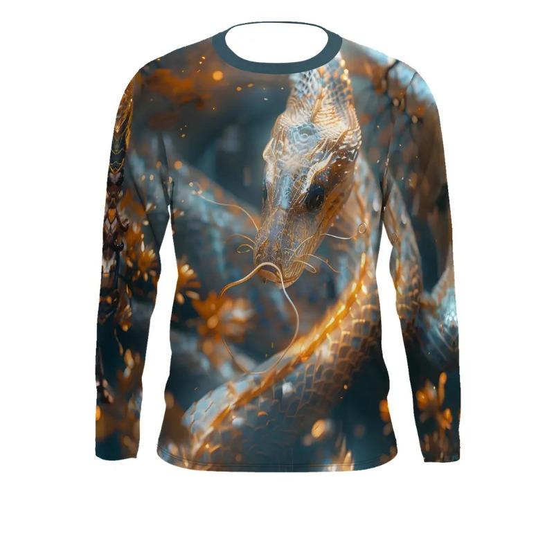 Новые мужские футболки с 3D-графикой тигра, мужские подарки, модные топы Harajuku с круглым вырезом, повседневные спортивные футболки с длинным рукавом и принтом волка