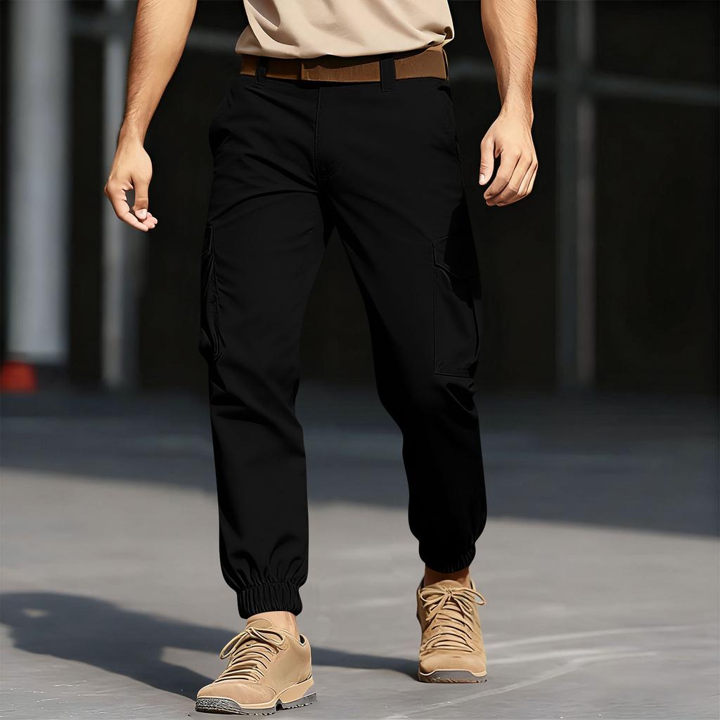 Мужские комбинезоны, брюки-карго, повседневные спортивные брюки для походов, хлопковые брюки с карманами
