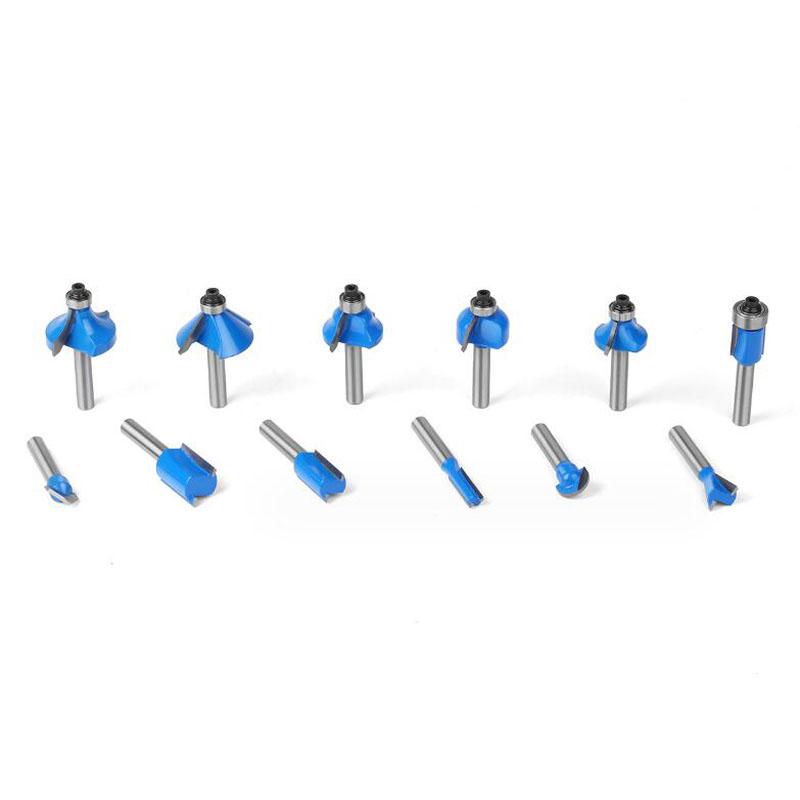 1/4 дюйма, обрезка хвостовика, прямая фреза, биты по дереву, карбид вольфрама, резка, деревообработка, обрезка, стержневой ящик, набор фрез