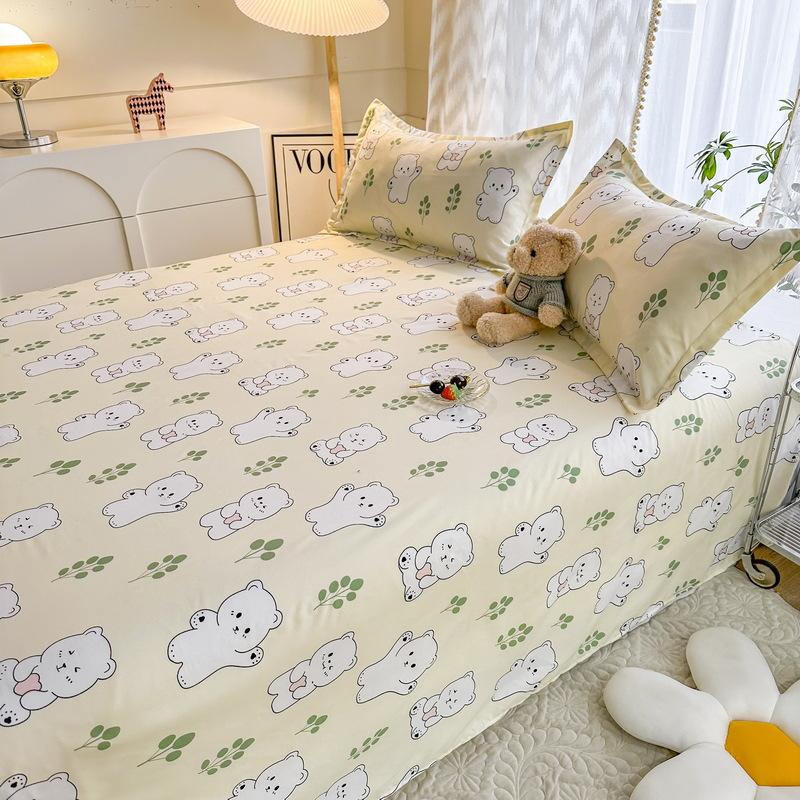 Простыня в цветочном стиле, приятное для кожи постельное белье, простая студенческая кровать, простыня на резинке, наматрасник, покрывало