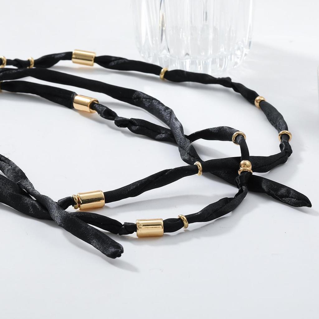 2024 Ретро Ткань Веревка Любовь Кулон Модное Ожерелье Для Дам