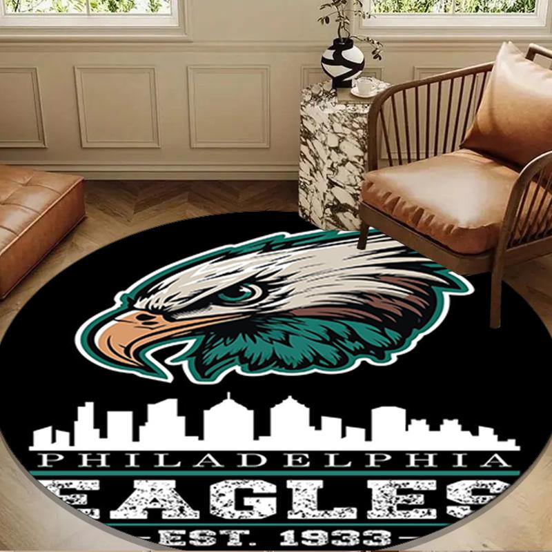Philadelphia Eagles Round mat, Anti-slip Circle Carpet Chair rug For livingroom,Bedroom, doormat home decor Gift Christmas Gifts