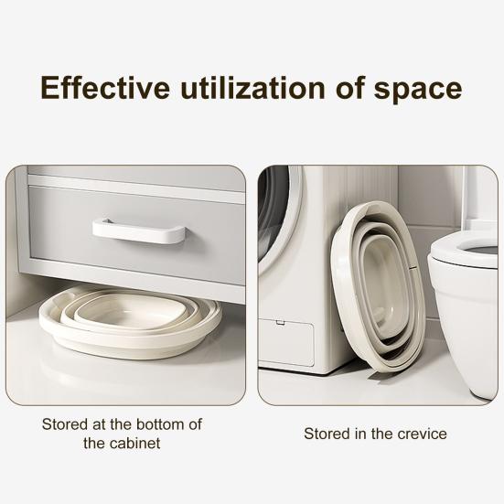 Folding Bucket with Handle Large Capacity Strong Load-bearing Outdoor Fishing Bucket Portable Compact Collapsible Bucket