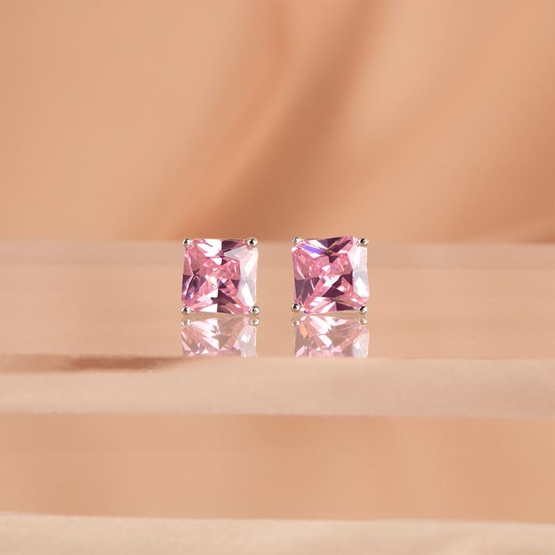 Серьги-гвоздики Cellacity из 100% стерлингового серебра 925 пробы, 7*7 мм, турмалин Параиба для женщин, сверкающие ювелирные изделия для свадебной вечеринки, подарок